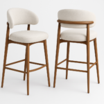 كرسي بار مودرن خشب بمقعد مبطن للكافيهات والمطاعم