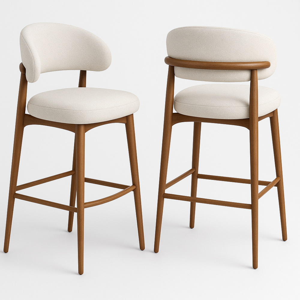 كرسي بار مودرن خشب بمقعد مبطن | كراسي بار للكافيهات في السعودية كرسي بار مودرن خشب بمقعد مبطن للكافيهات والمطاعم - الصورة 1