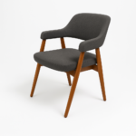 كرسي كافيه مودرن بقاعدة خشبية للمطاعم والمقاهي