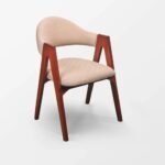 كرسي كافيه فخم خشب بمقعد مبطن قماش للمطاعم والمقاهي